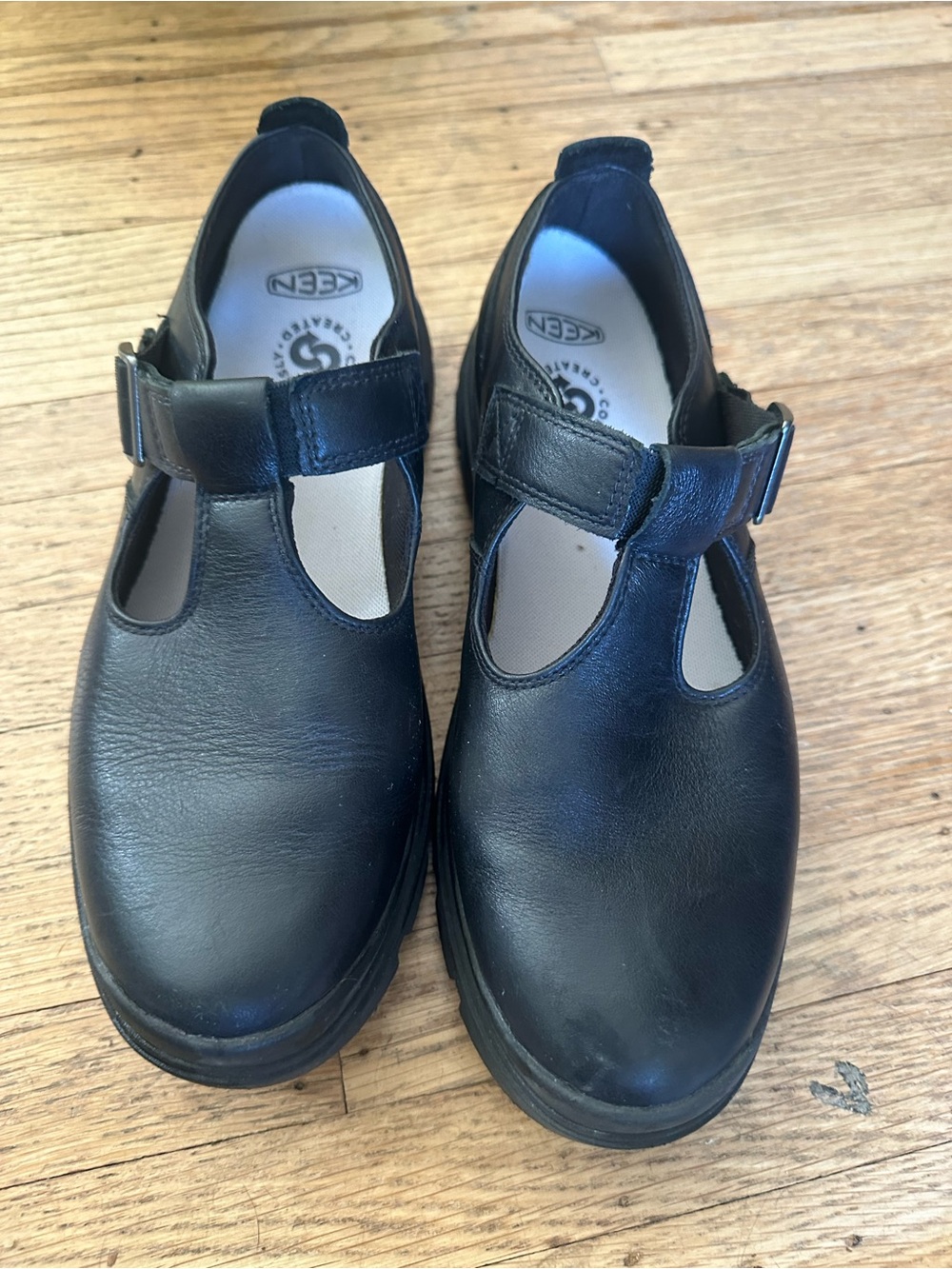 KEEN Black T-Strap Womens Dress Shoes